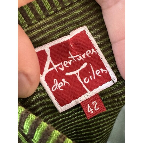 Aventures des Toiles Cotton  Long Sleeve Style Abstract Green Boho US SIZE 6 - Picture 6 of 10